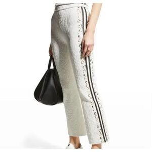 The Upside white Medina Zen Textured Bootcut stretch Pants size L NWT